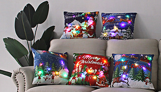 LED Light Christmas Cushion Covers - 9 Designs