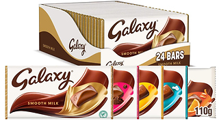 24x Galaxy Milk Chocolate Bars 110-135g in 4 Flavours - 1.04 Per Bar! ...