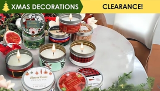 3-Pack Christmas Tin Candle Gift Set - 3 Designs