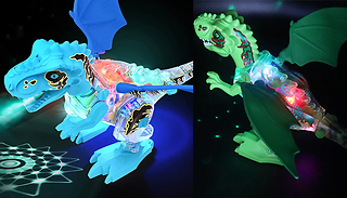 Dinosaur Dragon Light-Up Dancing Misting Toys - 3 Colours