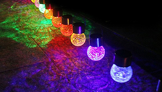 1, 2 or 4 Hanging Solar Cracked-Ball Lantern Lights - 6 Colours