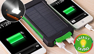 Dual USB Solar Power Bank with Flashlight - Energy Saving!