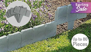 Grey Cobbled Stone Effect Garden Border Edging - Up to 80 Pieces!