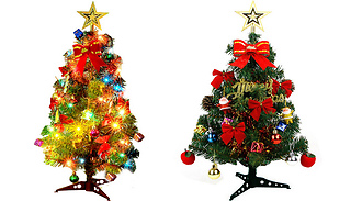 30cm Mini Desktop Light-Up Christmas Tree - With or Without Lights