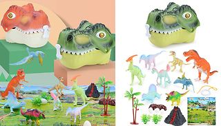 Dinosaur Head Storage Box & Dinosaur Figures - 3 Options