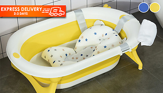 HOMCOM Foldable Baby Bathtub with Cushion - 2 Colours