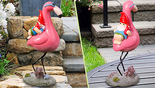 Flamingo & Gnome Garden Ornament