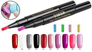 Glamza Gel Polish Nail Pen & Optional Portable LED Dryer - 10 Colours