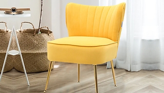 Armless Wingback Accent Chair with Gold Legs