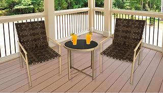 3-Piece Rattan Patio Chairs & Table Set