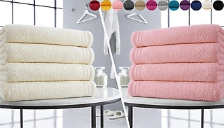 4pc Wilsford Egyptian Cotton Jumbo Bath Sheets Gift Set - 13 Colours
