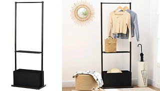 HOMCOM Clothing Rail with a Shelf & Storage Box