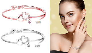 Eira Wen One Heart Bracelet & Earring Set - 2 Colours