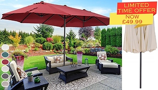 Giant Twin Parasol with Crank - 7 Colours