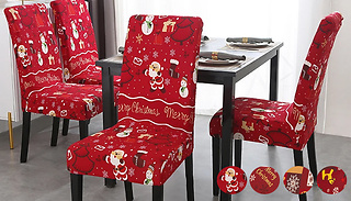 1, 2 or 4-Pack of Stretchy Christmas Chair Covers - 4 Options