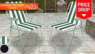 2x Folding Lightweight Deck Chairs - 2 Colours