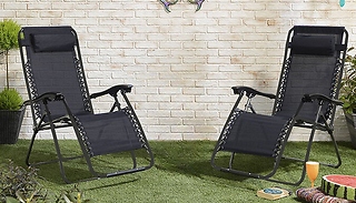 Pair of Zero Gravity Reclining Sun Loungers