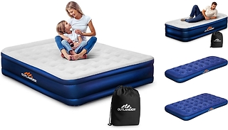 Outlander Single or Double Air Bed with Optional Pump - Standard or Ra ...