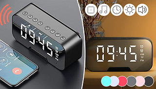 Wireless Bluetooth Speaker Alarm Clock with Phone Stand - 6 Colours