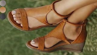 Open Toe Wedge Sandals - 3 Colours, 6 Sizes