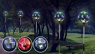 1 or 2 Garden Solar Orb 3D Effect Stake Lights - 3 Designs