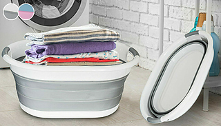 Collapsible 22L Silicone Laundry Basket - 2 Colours