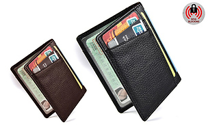 RFID-Blocking Faux Leather Slim Wallet - 2 Colours