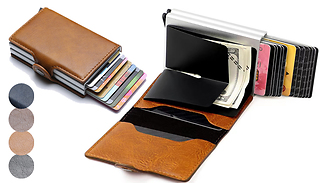 Anti-RFID Faux Leather Protective Card Wallet - 4 Colours