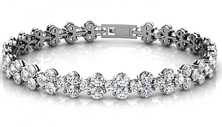 Silver-Coloured Zirconia Crystal Princess Bracelet