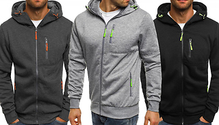 Mens Zip-Up Hoodie - 3 Colours & 5 Sizes