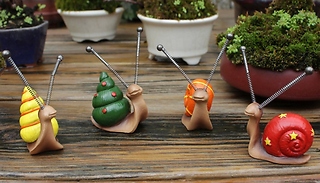 4-Pack of Resin Snail Ornaments