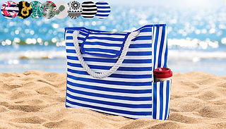 Large Pattern Canvas Beach Tote Bag - 8 Designs