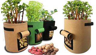 Fabric Vegetable Grow Bag with Harvesting Window - 3 Colours & 3 Sizes