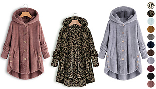 Oversized Hooded Button-Up Fleece - 8 Colours