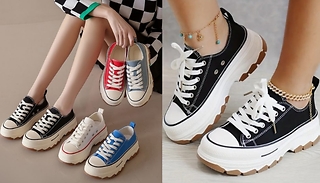 Chunky Platform Canvas Trainers - 6 Colours, 5 Sizes