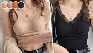 Women's Fleece-Lined Thermal Lace Vest - 4 Colours & Sizes
