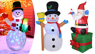 Snowman or Santa Inflatable Multicolour LED Decoration - 3 Designs