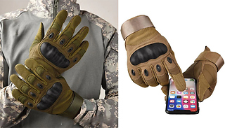 Touchscreen Hard Knuckle Tactical Impact Gloves - 3 Colours & 3 Sizes