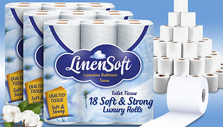 54 or 108 Rolls of 2-Ply Linen-Soft Luxury Toilet Roll