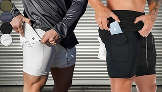 Double Layer Running Sorts with Safety Pocket! - 4 Colours, 5 Sizes