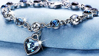 Sapphire-Style Blue Gem Link Chain Bracelet