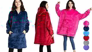 Extra Thick Fleece Lined Hooded Snuggle Blanket - 7 Colours