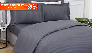 Sleepdown Sateen Stripe Complete Bedding Set - 4 Colours & 4 Sizes