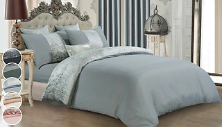 Luxury Crushed-Velvet Duvet Cover Set - 4 Colours & 6 Sizes