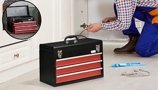 DURHAND 3-Drawer Lockable Metal Toolbox