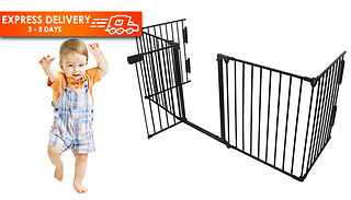 Indoor Metal Safety Fence with Gate - For Fireplaces, Doorways & More!