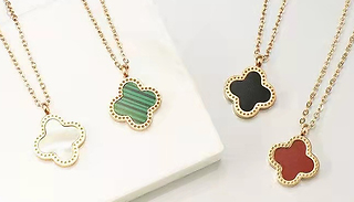 Four Leaf Clover Necklace, Bracelet & Earrings Set - 4 Colours
