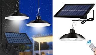 Solar Pendant Light with Remote Control - 1 or 2 Lights, White or Warm ...