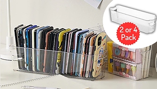 2 or 4-Pack of Stackable Storage Boxes With Handles