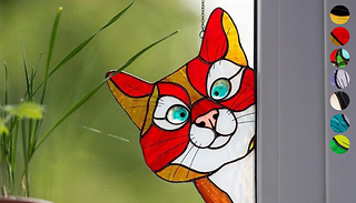 Stained Glass Cat Hanging Sun Catcher - 7 Colours